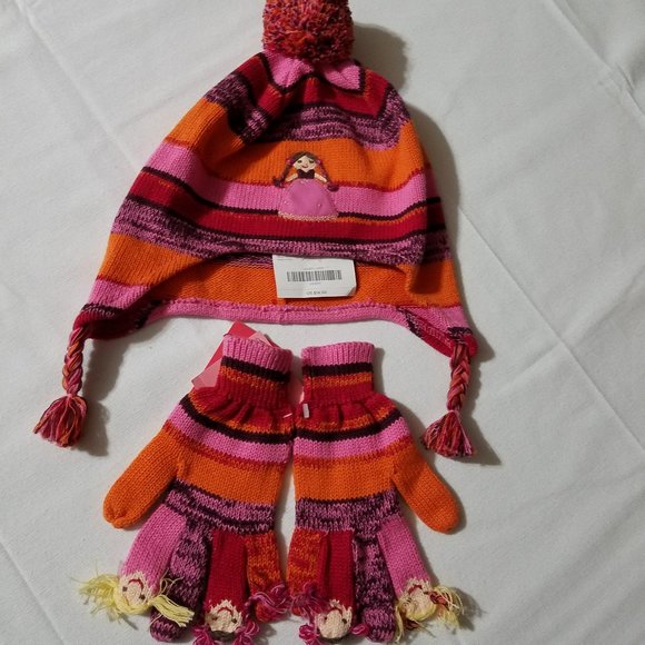 Gymboree Peruvian Doll size 8 & Up hat, size 5-7 gloves NWT - Picture 1 of 3